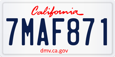CA license plate 7MAF871