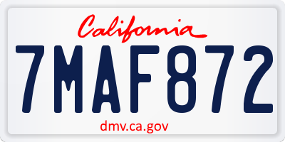 CA license plate 7MAF872