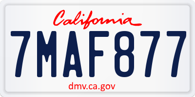 CA license plate 7MAF877