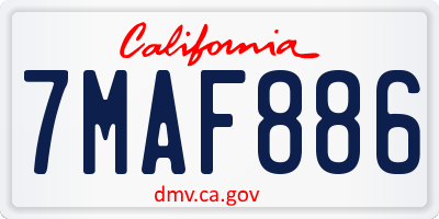CA license plate 7MAF886