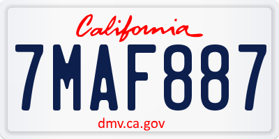 CA license plate 7MAF887
