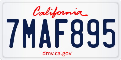 CA license plate 7MAF895
