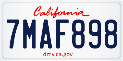 CA license plate 7MAF898