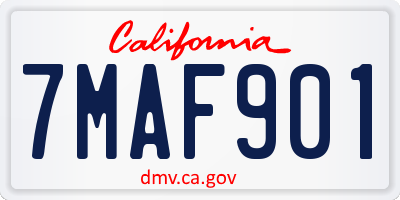 CA license plate 7MAF901