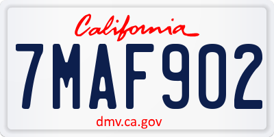 CA license plate 7MAF902