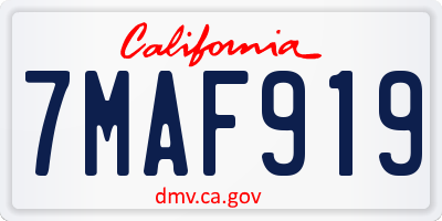 CA license plate 7MAF919