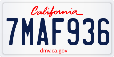 CA license plate 7MAF936