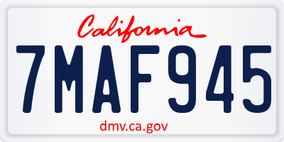 CA license plate 7MAF945