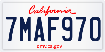 CA license plate 7MAF970