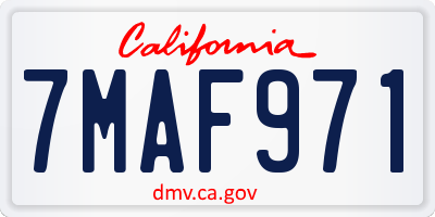 CA license plate 7MAF971