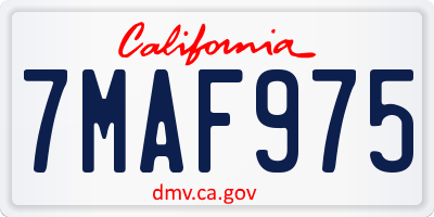 CA license plate 7MAF975