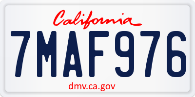 CA license plate 7MAF976