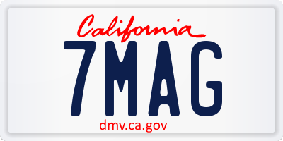 CA license plate 7MAG