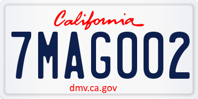 CA license plate 7MAG002