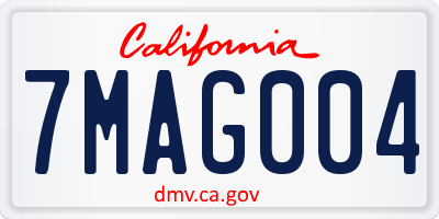 CA license plate 7MAG004
