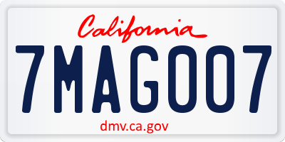 CA license plate 7MAG007