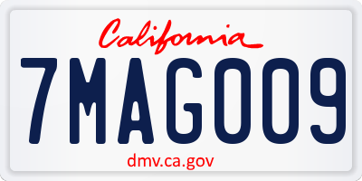 CA license plate 7MAG009