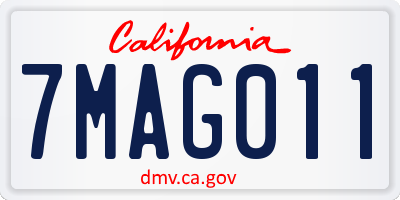 CA license plate 7MAG011