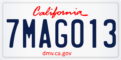 CA license plate 7MAG013