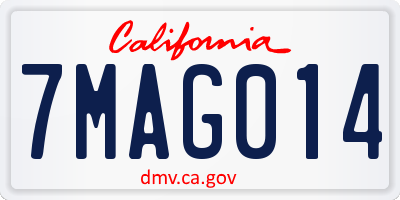 CA license plate 7MAG014