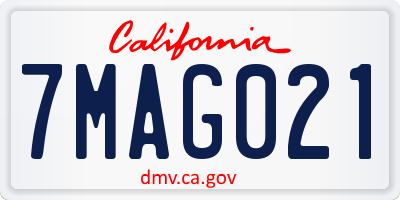 CA license plate 7MAG021