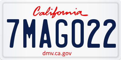 CA license plate 7MAG022