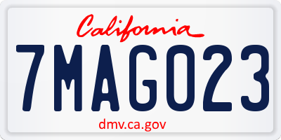 CA license plate 7MAG023
