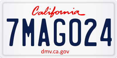 CA license plate 7MAG024