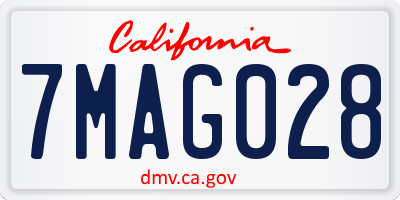 CA license plate 7MAG028