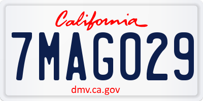 CA license plate 7MAG029