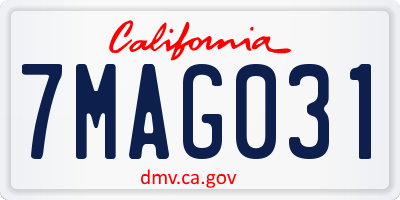 CA license plate 7MAG031