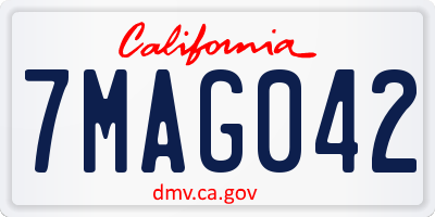 CA license plate 7MAG042