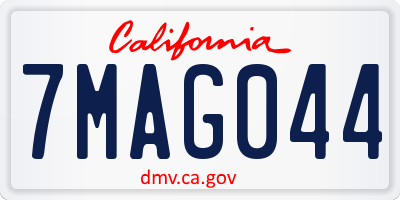 CA license plate 7MAG044