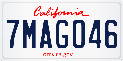 CA license plate 7MAG046