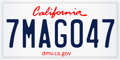 CA license plate 7MAG047