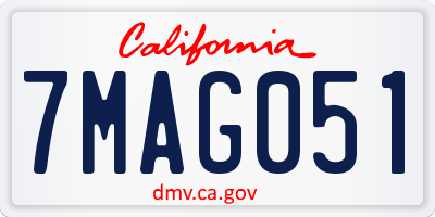 CA license plate 7MAG051