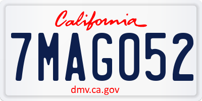 CA license plate 7MAG052