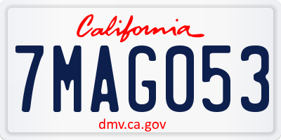 CA license plate 7MAG053