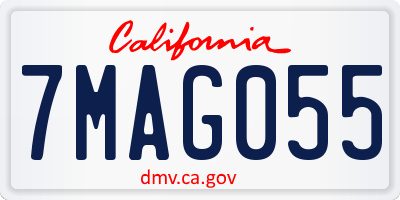 CA license plate 7MAG055