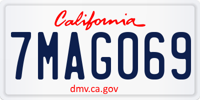 CA license plate 7MAG069