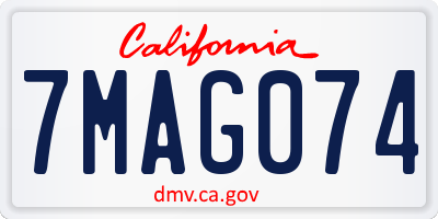 CA license plate 7MAG074