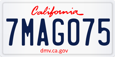 CA license plate 7MAG075