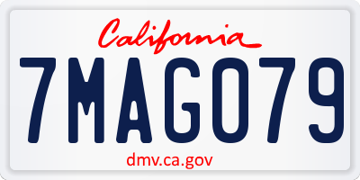 CA license plate 7MAG079
