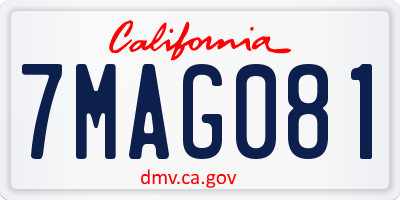 CA license plate 7MAG081