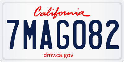 CA license plate 7MAG082