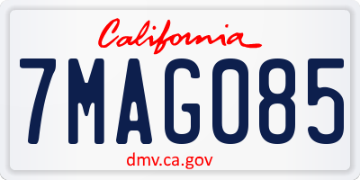 CA license plate 7MAG085