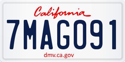 CA license plate 7MAG091