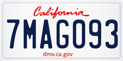CA license plate 7MAG093
