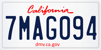 CA license plate 7MAG094