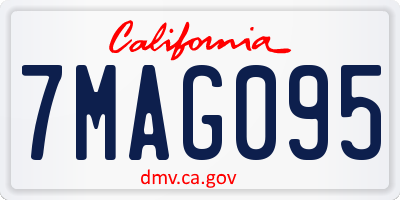 CA license plate 7MAG095